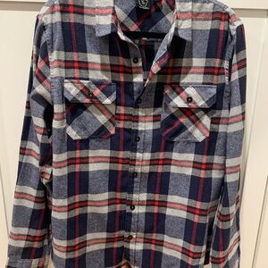 Burnside flannel Plaid Button-Up Shirt